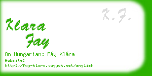 klara fay business card