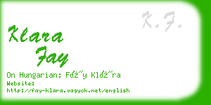 klara fay business card